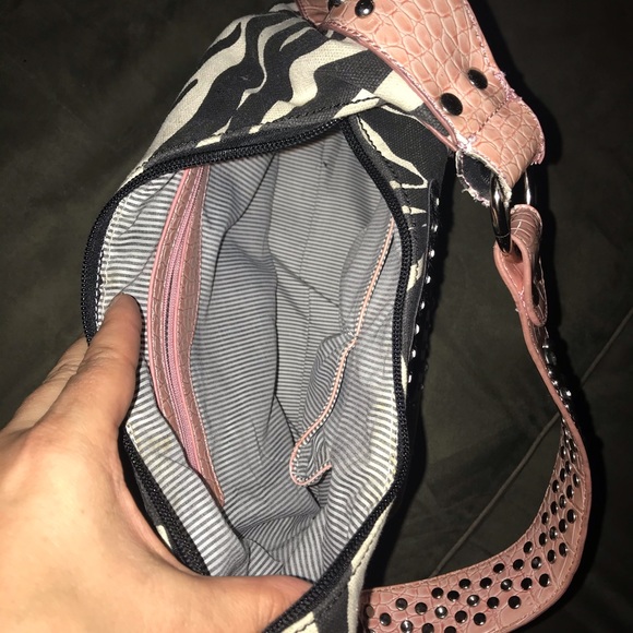 80’s vintage zebra striped & pink purse - Picture 3 of 9